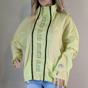 Nike Air Jacket Women's XL Neon Green Full-Zip Windbreaker High Neck Running